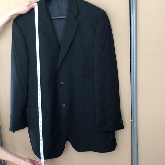 CHAPS  2 Piece Suit Pinstripe 100% Wool Dark Blue - Picture 7 of 14